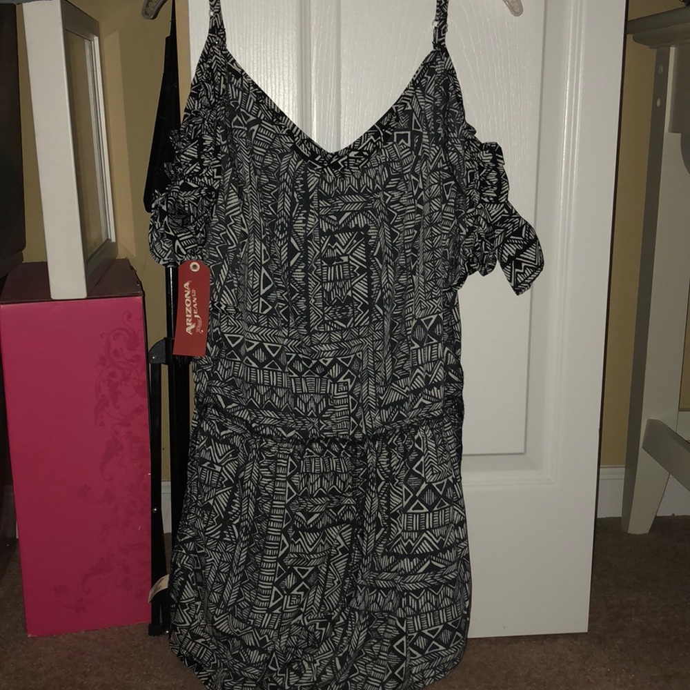 Black and White Tribal Print Romper
